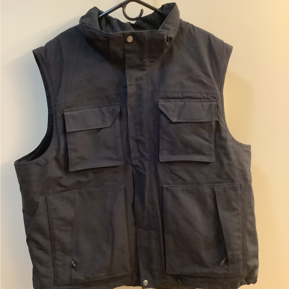 Duluth Trading Co Black Utility Hooded Vest Whaleback